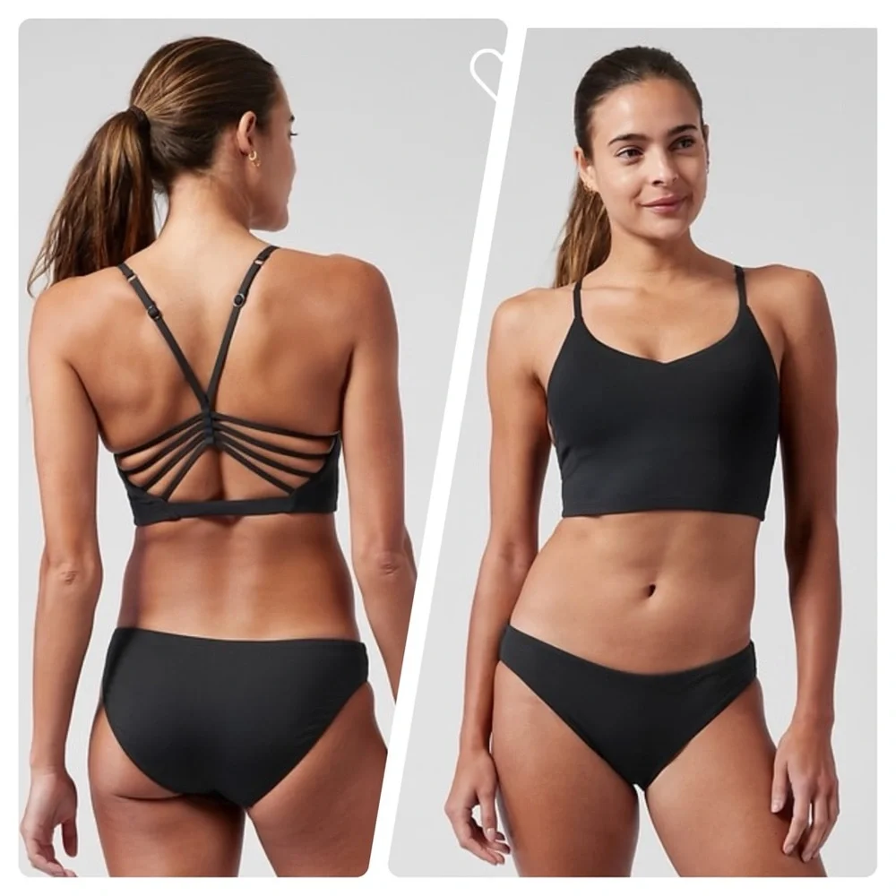 🖤 Athleta Ventura Crop Bikini Top A-C // Black